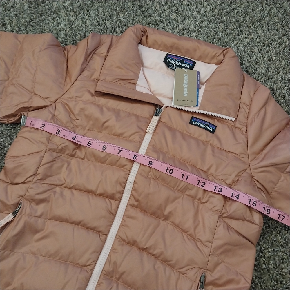 Girls Anthos Pink Down Sweater - Picture 2 of 14